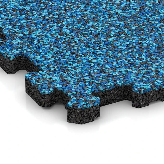 Detailaufnahme der Randausprägung von WARCO-Produkt 6098, Sportboden – fugenlos, Format 306 x 306 x 20 mm, Farbe Atlantik.