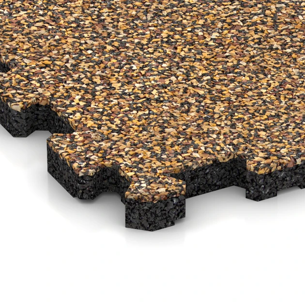 Detailaufnahme der Randausprägung von WARCO-Produkt 5435, Treppenfliese, Format 306 x 306 x 20 mm, Farbe Rattan Lounge.