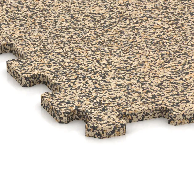 Detailaufnahme der Randausprägung von WARCO-Produkt 1090, Treppenfliese, Format 970 x 970 x 16 mm, Farbe Travertin.