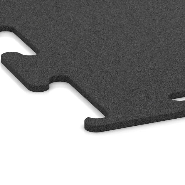Detailaufnahme der Randausprägung von WARCO-Produkt 3746, Fitness Performance Elite Trainingsboden, Format 100 x 100 x 1 cm | 1,00 m², Farbe Anthrazit.