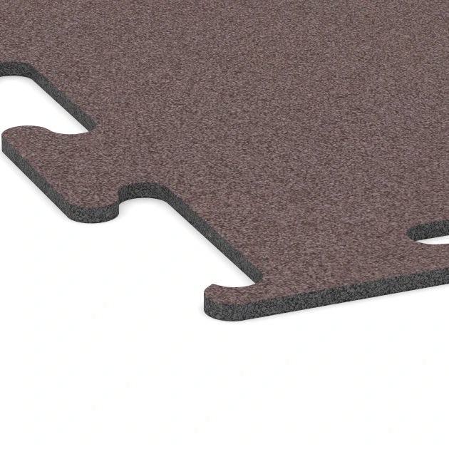 Detailaufnahme der Randausprägung von WARCO-Produkt 6145, Fitness Performance Elite Trainingsboden, Format 100 x 100 x 1 cm | 1,00 m², Farbe Mineralrot.