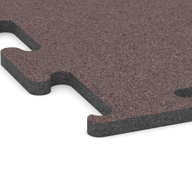 Detailaufnahme der Randausprägung von WARCO-Produkt 6149, Fitness Performance Elite Trainingsboden, Format 100 x 100 x 2 cm | 1,00 m², Farbe Mineralrot.
