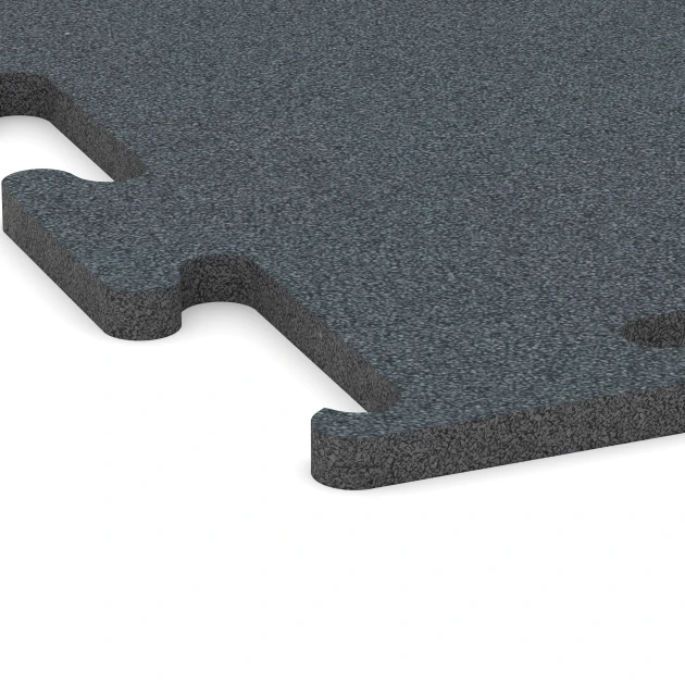 Detailaufnahme der Randausprägung von WARCO-Produkt 6161, Fitness Performance Elite Trainingsboden, Format 100 x 100 x 2 cm | 1,00 m², Farbe Farngrün.