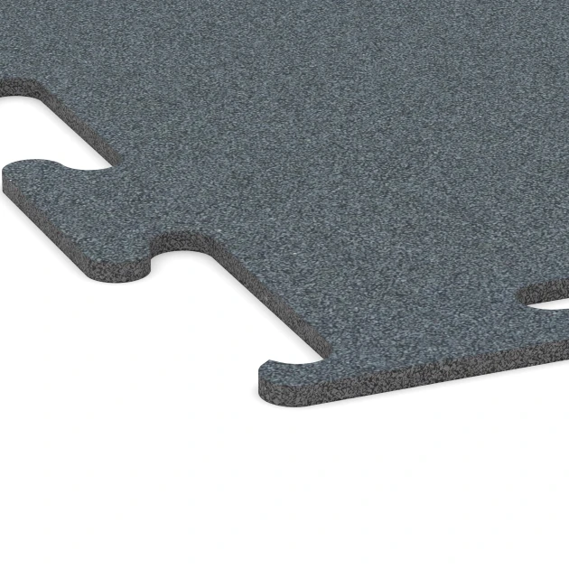 Detailaufnahme der Randausprägung von WARCO-Produkt 6163, Fitness Performance Elite Trainingsboden, Format 50 x 50 x 1 cm | 0,25 m², Farbe Farngrün.