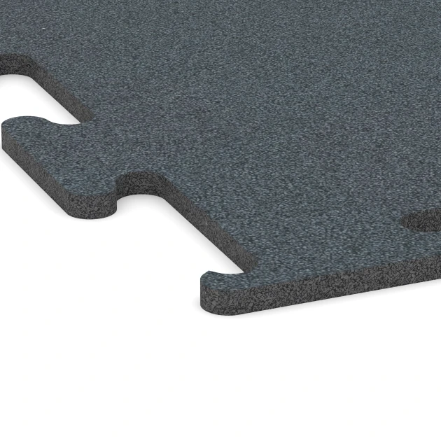 Detailaufnahme der Randausprägung von WARCO-Produkt 6165, Fitness Performance Elite Trainingsboden, Format 50 x 50 x 1,5 cm | 0,25 m², Farbe Farngrün.