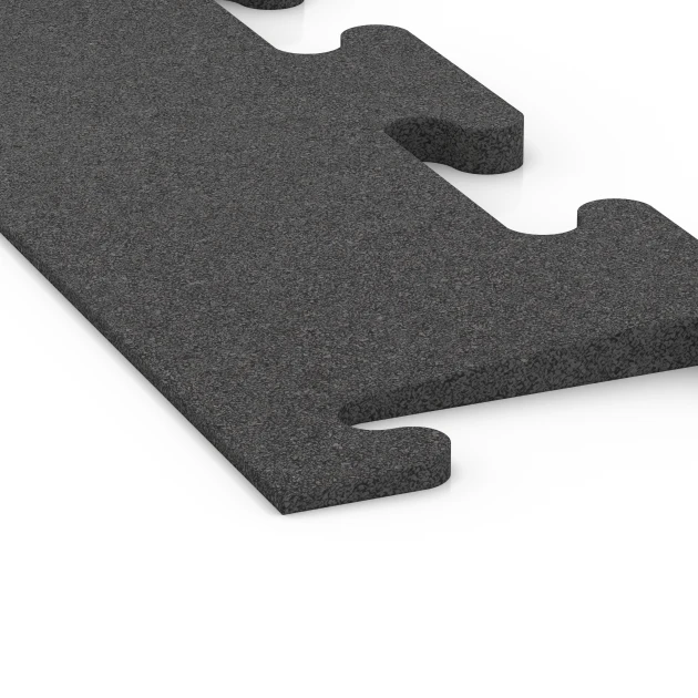 Detailaufnahme der Randausprägung von WARCO-Produkt 6594, Randrampe Fitness Performance Elite, Format 100 × 20 cm | 0,5 < 2 cm, Farbe Anthrazit.