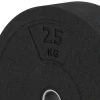 Detailaufnahme der Randausprägung von WARCO-Produkt 6090, Bumper Plate Slim, Format 25 kg | ø 454 mm x 113,8 mm, Farbe Anthrazit.