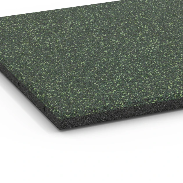 Detailaufnahme der Randausprägung von WARCO-Produkt 6415, Fallschutzplatte – 90 cm, Format 50 x 50 x 3 cm, Farbe Englischer Rasen.