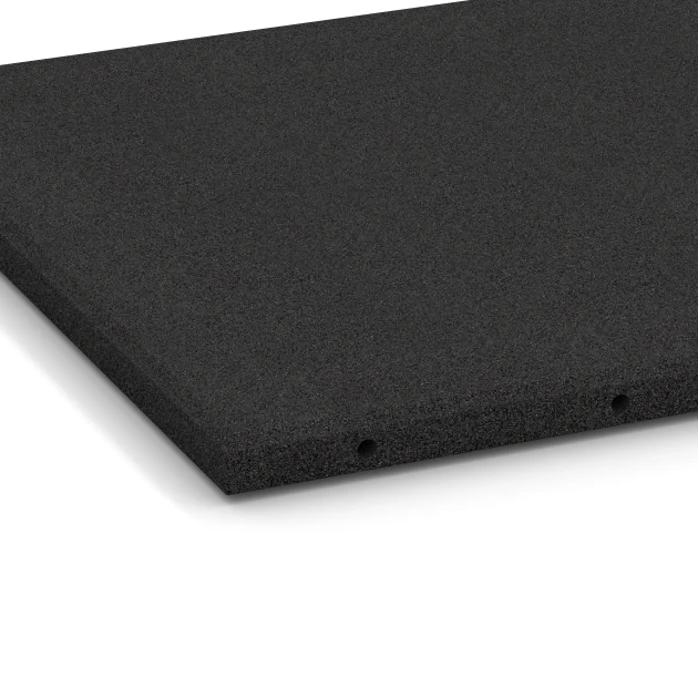 Detailaufnahme der Randausprägung von WARCO-Produkt 6127, Fallschutzplatte – 95 cm, Format 50 x 50 x 3 cm | 0,25 m², Farbe Anthrazit.