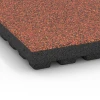 Detailaufnahme der Randausprägung von WARCO-Produkt 6444, Fallschutzplatte – 210 cm, Format 50 x 50 x 7 cm, Farbe Feuersglut.