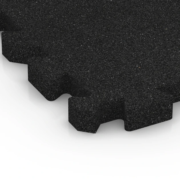 Detailaufnahme der Randausprägung von WARCO-Produkt 6302, Fallschutz-Puzzlematte, Format 50 x 50 x 4 cm | 0,25 m², Farbe Anthrazit.