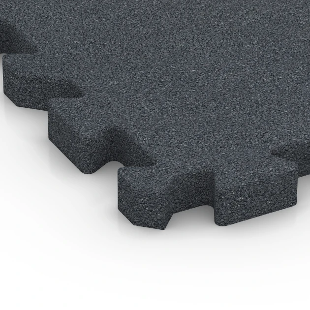 Detailaufnahme der Randausprägung von WARCO-Produkt 6400, Fallschutzplatte - 150 cm, Format 50 x 50 x 4 cm | 0,25 m², Farbe Schiefergrau.