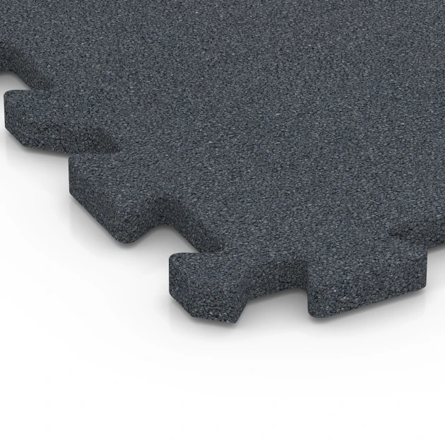 Detailaufnahme der Randausprägung von WARCO-Produkt 6992, Fitness Bodenschutzmatte, Format 50 x 50 x 3 cm | 0,25 m², Farbe Schiefergrau.