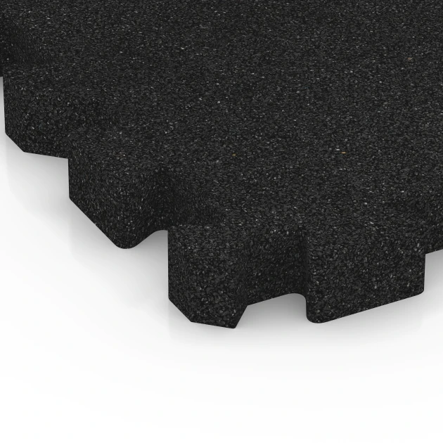 Detailaufnahme der Randausprägung von WARCO-Produkt 6305, Fallschutz-Puzzlematte, Format 50 x 50 x 5 cm | 0,25 m², Farbe Anthrazit.