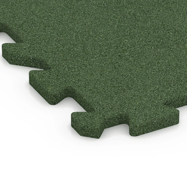 Detailaufnahme der Randausprägung von WARCO-Produkt 6314, Fallschutz-Puzzlematte, Format 50 x 50 x 2 cm | 0,25 m², Farbe Grasgrün.
