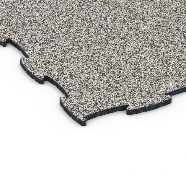 Detailaufnahme der Randausprägung von WARCO-Produkt 6806, Hundesportboden, Format 97,1 x 97,1 × 1,8 cm, Farbe Grauer Granit.