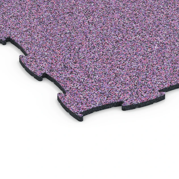 Detailaufnahme der Randausprägung von WARCO-Produkt 6837, Fitness Active Floor System, Format 97,1 x 97,1 × 1,8 cm, Farbe Lavendel.