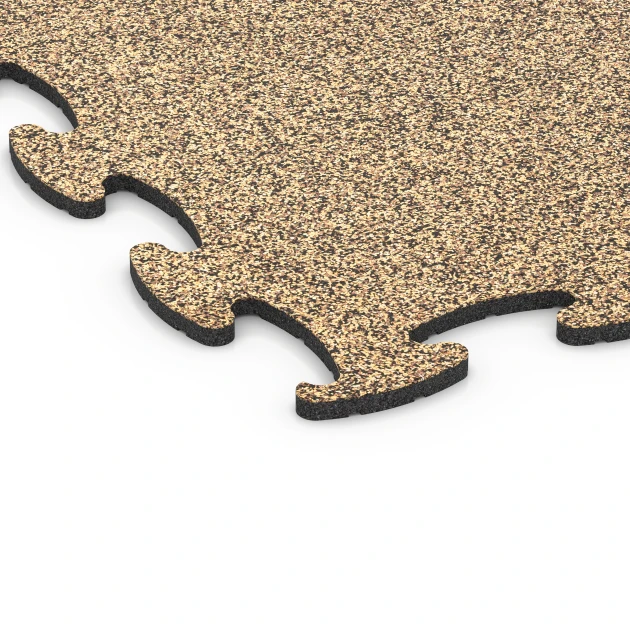 Detailaufnahme der Randausprägung von WARCO-Produkt 6876, Fitness Max Floor System, Format 98 x 98 × 1,8 cm, Farbe Rattan Lounge.