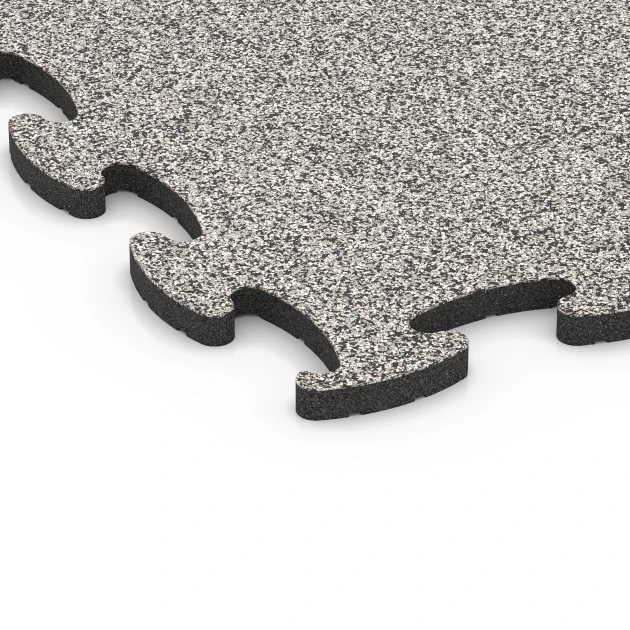 Detailaufnahme der Randausprägung von WARCO-Produkt 6887, Fitness Max Floor System, Format 98 x 98 x 2,8 cm, Farbe Grauer Granit.