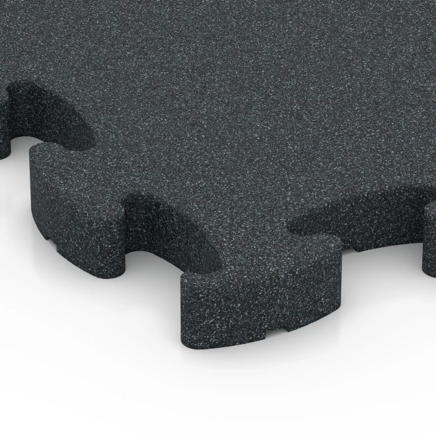 Detailaufnahme der Randausprägung von WARCO-Produkt 6967, Fitness Premium Boden Plus, Format 45,9 x 45,9 x 2,8 cm, Farbe Anthrazit.
