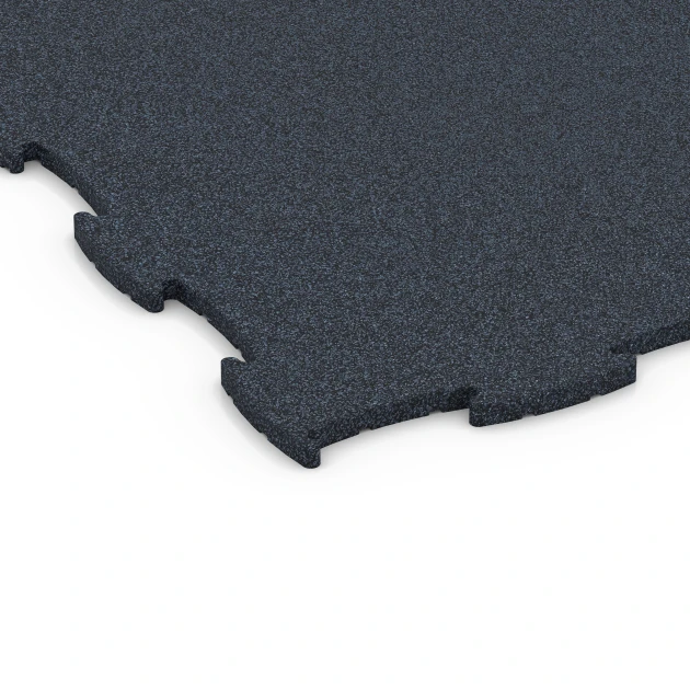 Detailaufnahme der Randausprägung von WARCO-Produkt 6962, Fitness Premium Boden, Format 99 x 99 x 1,8 cm, Farbe Anthrazit.