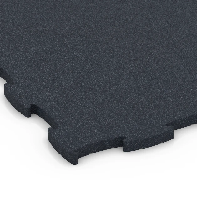 Detailaufnahme der Randausprägung von WARCO-Produkt 6969, Fitness Premium Boden Plus, Format 99 x 99 x 2,8 cm, Farbe Anthrazit.