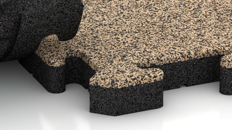 Puzzleverbindung mit leicht gerundeter Fase