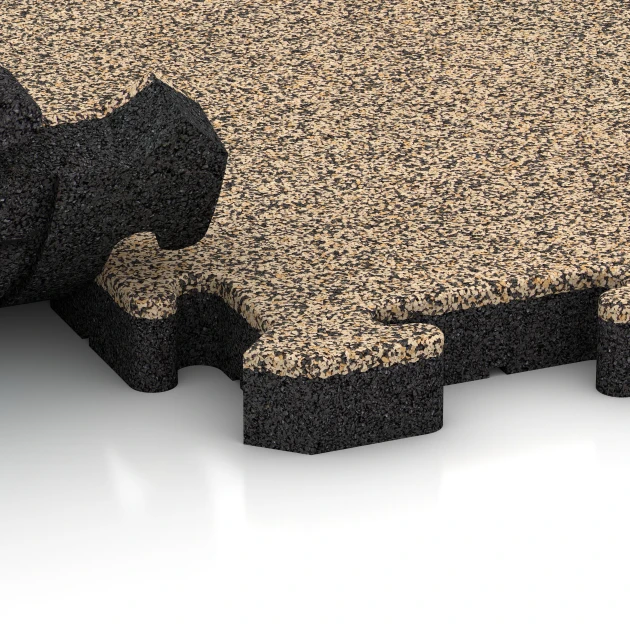 Großaufnahme vom Verbindungssystem von WARCO-Boden 2884 - Gehwegplatte im Farbdesign Travertin. Abmessungen 50 x 50 x 4 cm | 0,25 m².