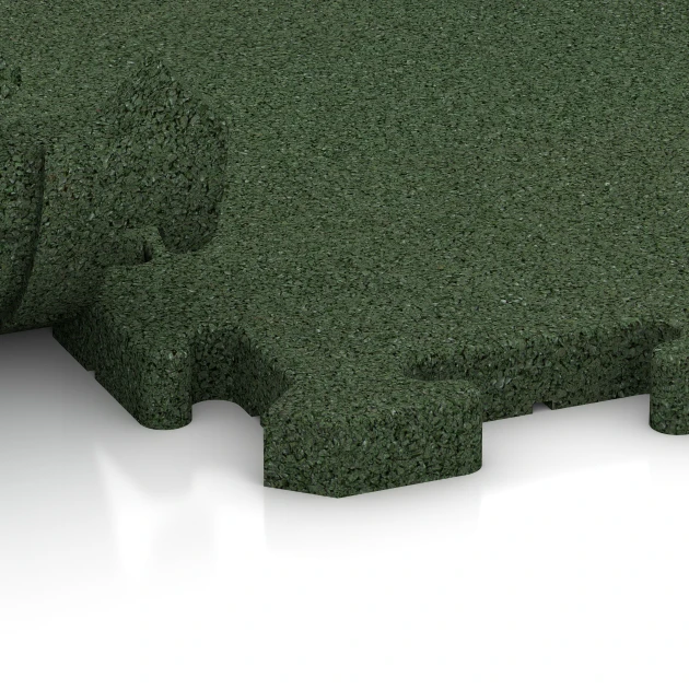 Großaufnahme vom Verbindungssystem von WARCO-Boden 3356 - Hunde-Bodenplatte im Farbdesign Grasgrün. Abmessungen 100 x 100 x 3 cm | 1,00 m².
