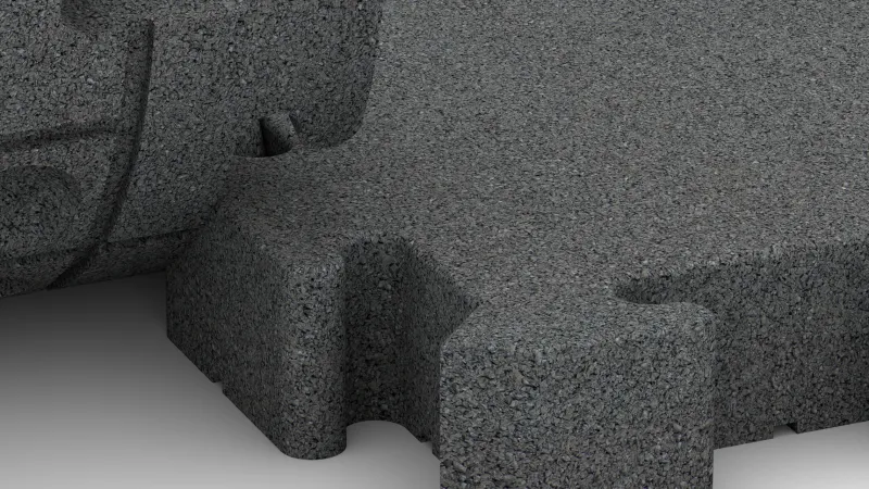 Puzzleverbindung mit leicht gerundeter Fase