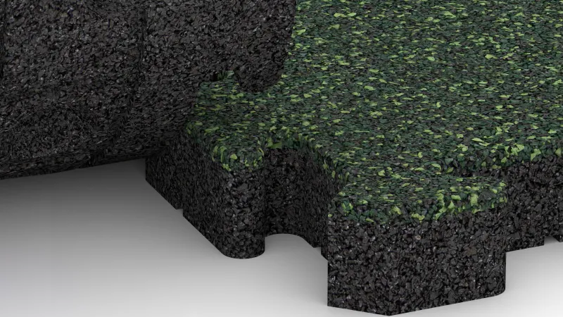 Puzzleverbindung mit leicht gerundeter Fase