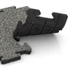 Großaufnahme vom Verbindungssystem von WARCO-Boden 4887 - Randplatte HD im Farbdesign Grauer Granit. Abmessungen 500 x 235 x 30 mm.
