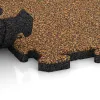 Großaufnahme vom Verbindungssystem von WARCO-Boden 4878 - Eckplatte im Farbdesign Terra Cotta. Abmessungen 235 x 235 x 30 mm.
