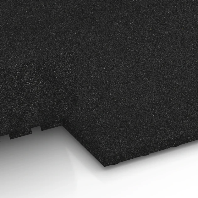 Großaufnahme vom Verbindungssystem von WARCO-Boden 6644 - Stallplatte im Farbdesign Anthrazit. Abmessungen 100 x 50 x 3 cm.