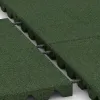 Großaufnahme vom Verbindungssystem von WARCO-Boden 0618 - Wandschutzplatte im Farbdesign Grasgrün. Abmessungen 500 x 500 x 40 mm.