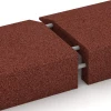 Großaufnahme vom Verbindungssystem von WARCO-Boden 2606 - Mauerabdeckung im Farbdesign Ziegelrot. Abmessungen 100 x 40 cm | 4,5/14,5 cm.