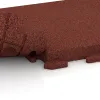 Großaufnahme vom Verbindungssystem von WARCO-Boden 1479 - Gehwegplatte im Farbdesign Ziegelrot. Abmessungen 500 x 500 x 50 mm.