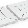 Großaufnahme vom Verbindungssystem von WARCO-Boden 6352 - Kassettenmuster – Klickfliese im Farbdesign Kreide. Abmessungen 30 x 30 x 2 cm.
