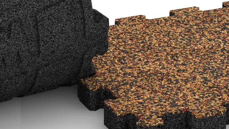 Ausgeschnittene Puzzleverbindung ohne Fase