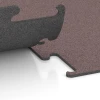 Großaufnahme vom Verbindungssystem von WARCO-Boden 6151 - Fitness Performance Elite Trainingsboden im Farbdesign Mineralrot. Abmessungen 50 x 50 x 1 cm | 0,25 m².