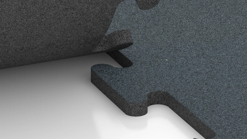 Ausgeschnittene Puzzleverbindung ohne Fase