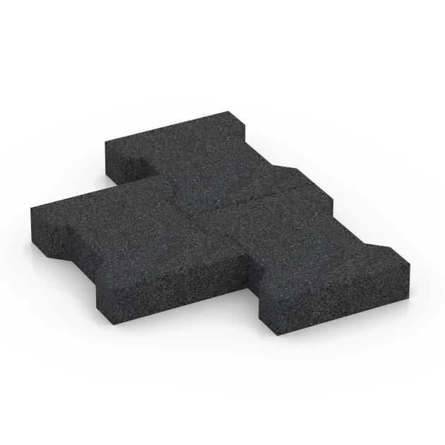 Großaufnahme vom Verbindungssystem von WARCO-Boden 3844 - Pflasterstein im Farbdesign Anthrazit. Abmessungen 20 × 16,5 × 4,3 cm | 25 m².
