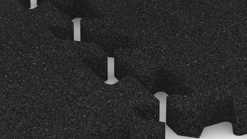 Puzzleverbindung mit leicht gerundeter Fase