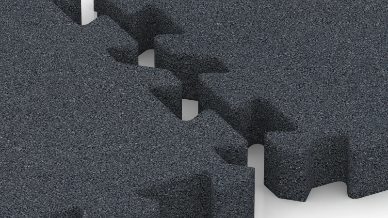 Puzzleverbindung mit leicht gerundeter Fase