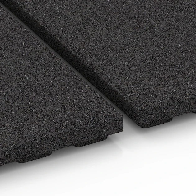 Großaufnahme vom Verbindungssystem von WARCO-Boden 6389 - Stallmatte Luxus im Farbdesign Anthrazit. Abmessungen 100 x 50 x 4,5 cm | 0,50 m².