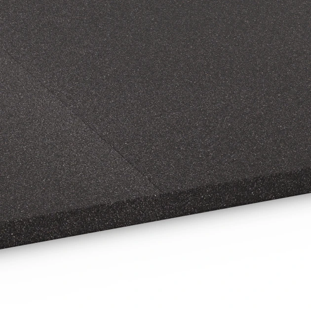 Großaufnahme vom Verbindungssystem von WARCO-Boden 6658 - Funktionsplatte Kl. 1 im Farbdesign Anthrazit. Abmessungen 104 x 104 x 2,7 cm.