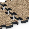 Großaufnahme vom Verbindungssystem von WARCO-Boden 6880 - Fitness Max Floor System im Farbdesign Terra Cotta. Abmessungen 44,6 x 44,6 × 2,8 cm.