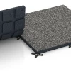 Großaufnahme vom Verbindungssystem von WARCO-Boden 7132 - Outdoor-Fitnessboden im Farbdesign Dunkelgrauer Granit. Abmessungen 60 x 60 x 3 cm | 0,36 m².