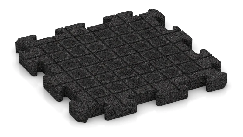 Quadratisch angeordnete Drainagekanäle und Kuppeln