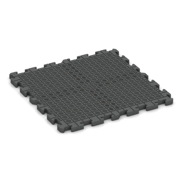 Aufsicht auf die Unterseite, also die Bodenseite von WARCO-Formteil 4073 - Hunde-Bodenplatte im Format 100 x 100 x 4 cm | 1,00 m².